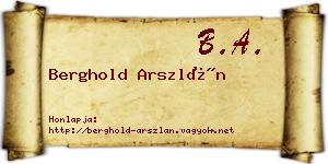 Berghold Arszlán névjegykártya